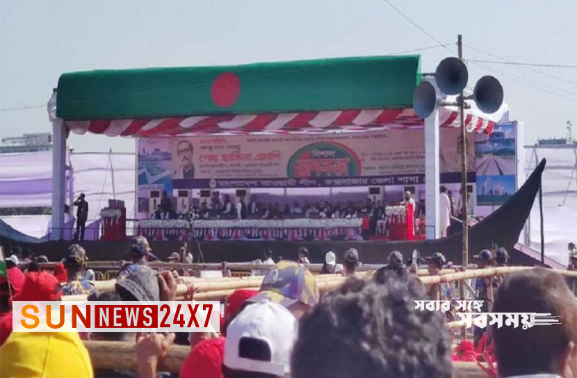 বাংলাদেশঃ আ’লীগের জনসভা শুরু