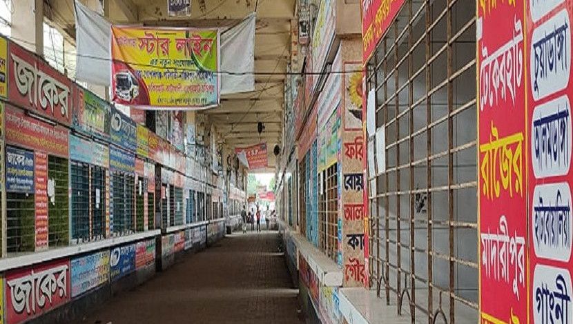 লকডাউনে ফাঁকা কাউন্টার। ছবি: সান নিউজ।