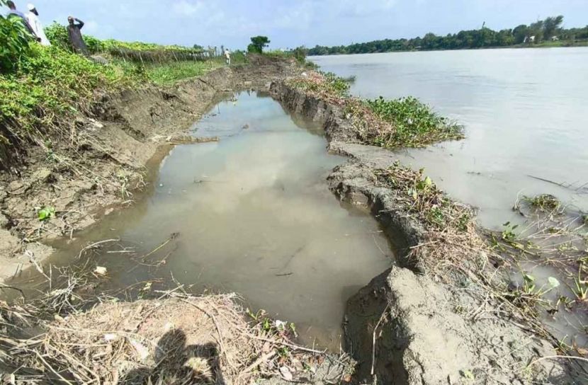 নদীর পাড়ে চলছে মাটিখেকোদের দৌরাত্ম্য, ভাঙন আতঙ্কে গ্রামবাসী