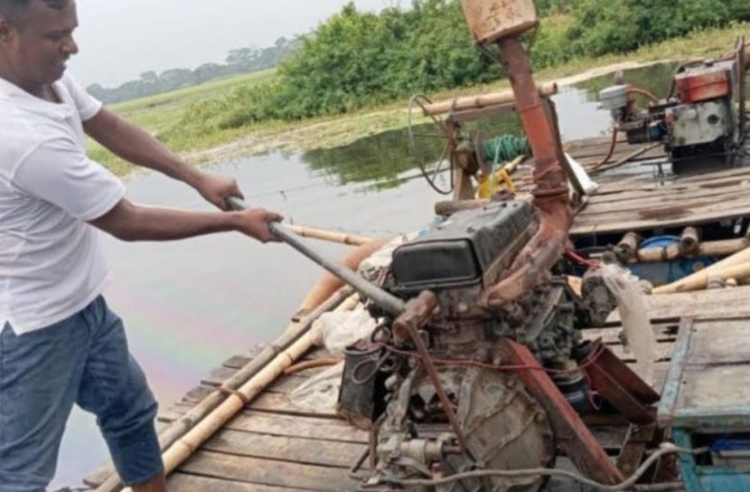 রাজৈরে অবৈধ বালু উত্তোলনের বিরুদ্ধে ইউএনওর অভিযান