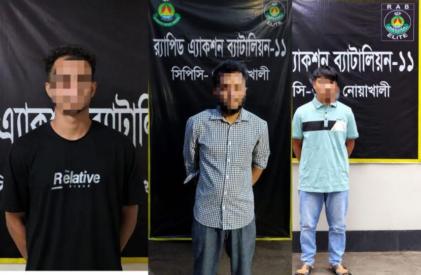 নোয়াখালীতে হত্যা মামলার আসামিসহ গ্রেপ্তার ৩