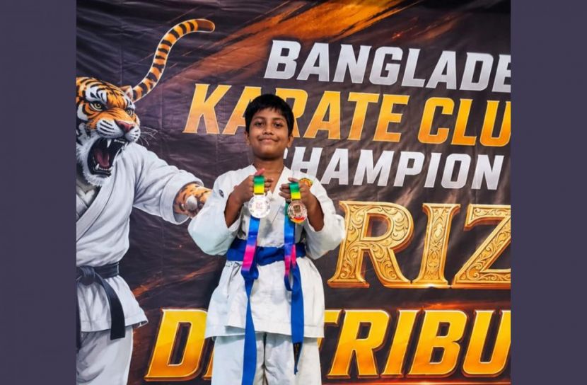 বাংলাদেশ কারাতে ক্লাব কাপ চ্যাম্পিয়নশিপে মুবাশশিরের স্বর্ণজয়