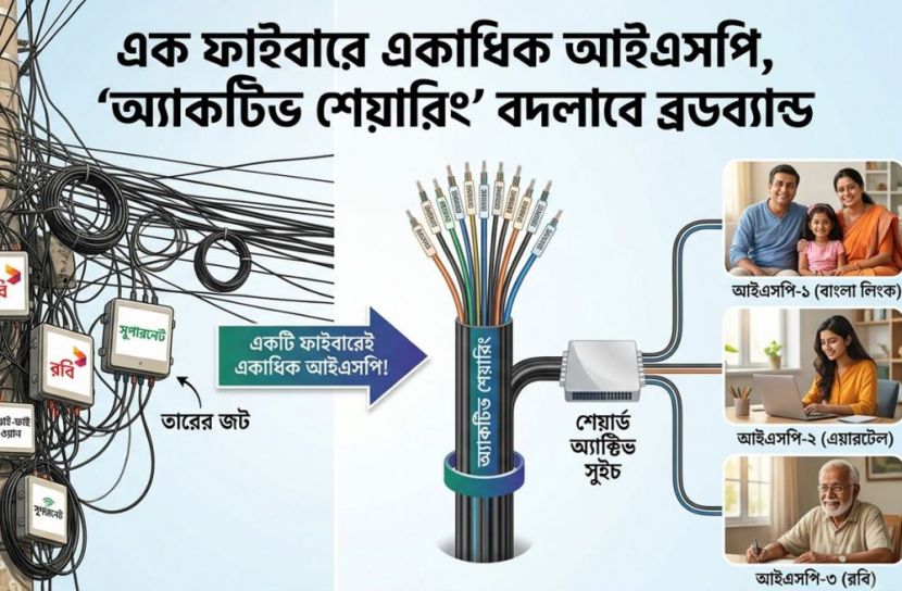 এক ফাইবারে একাধিক আইএসপি, ‘অ্যাকটিভ শেয়ারিং’ বদলাবে ব্রডব্যান্ড