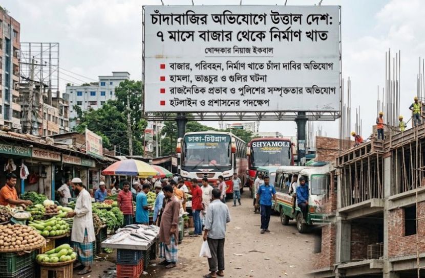 চাঁদাবাজির অভিযোগে উত্তাল দেশ: ৭ মাসে বাজার থেকে নির্মাণ খাত