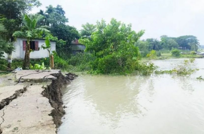 সুগন্ধা নদীর ভাঙনে দিশাহারা বাবুগঞ্জের মানুষ