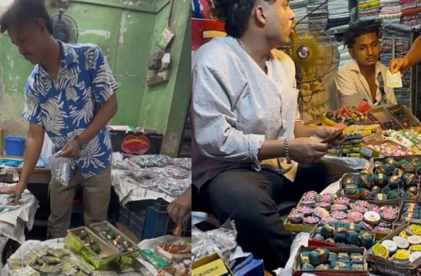 নরসিংদীর বড় বাজারে প্রকাশ্যে বাজির রমরমা বেচাকেনা